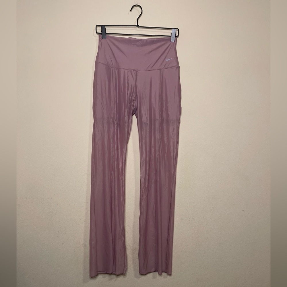 NWT Nike Zenvy Sheer High-Waisted Full-Leng Pants Women's Plum Dust